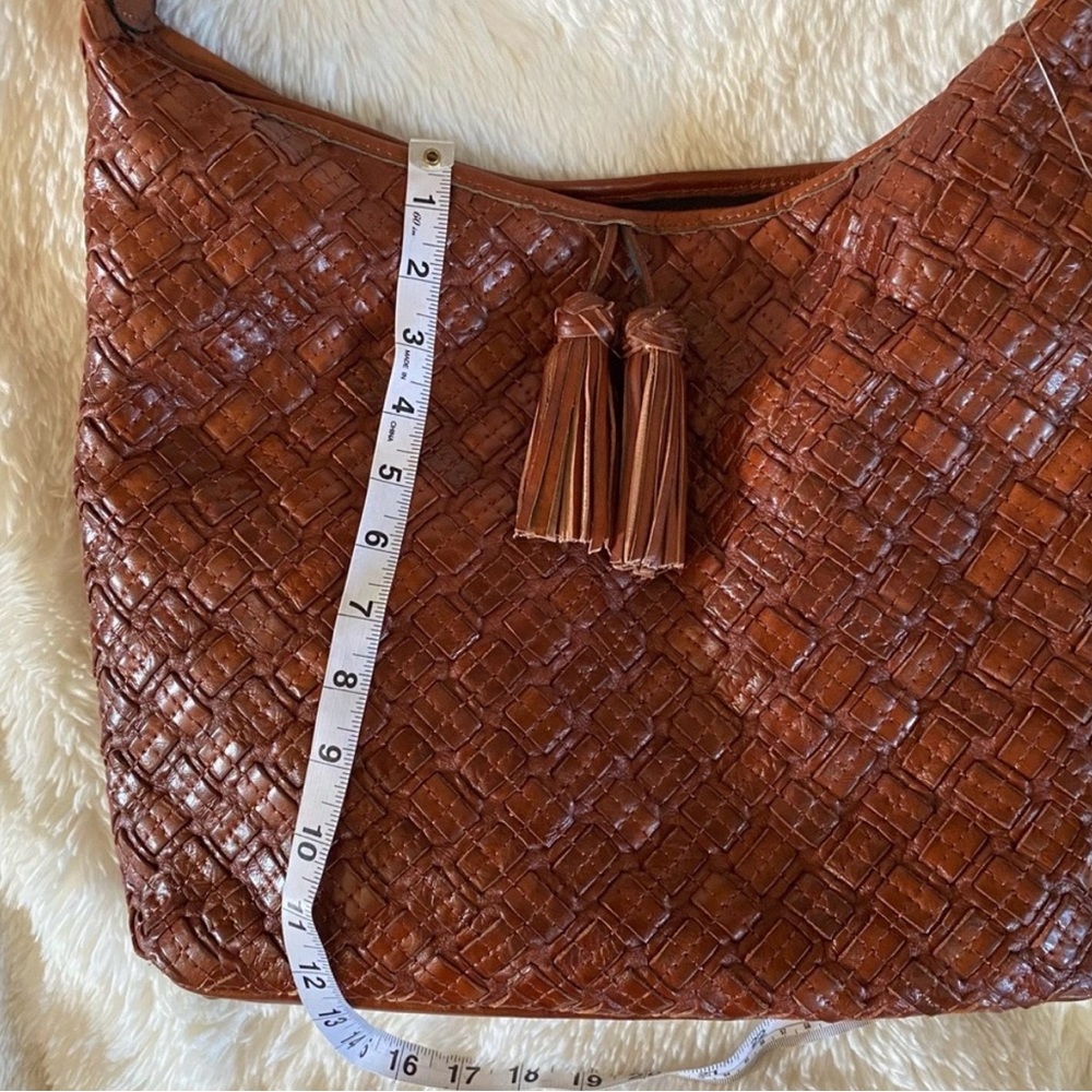 Patricia Nash Rich Brown Woven Leather Hobo - Picture 6 of 7